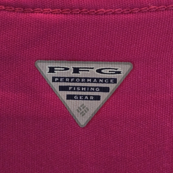 Columbia PFG Omni-Shade Women's M Pink and White Raglan Sleeve Sportswear Top - Picture 7 of 12